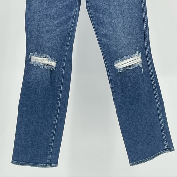 GOOD AMERICAN NWT GOOD CURVE RIPPED HIGH WAIST ANKLE STRAIGHT LEG JEANS 0/25 - Picture 6 of 12